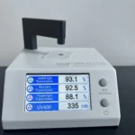 Testing visible light and blue light transmission of an acrylic screen protector using a Linshang spectrum meter
