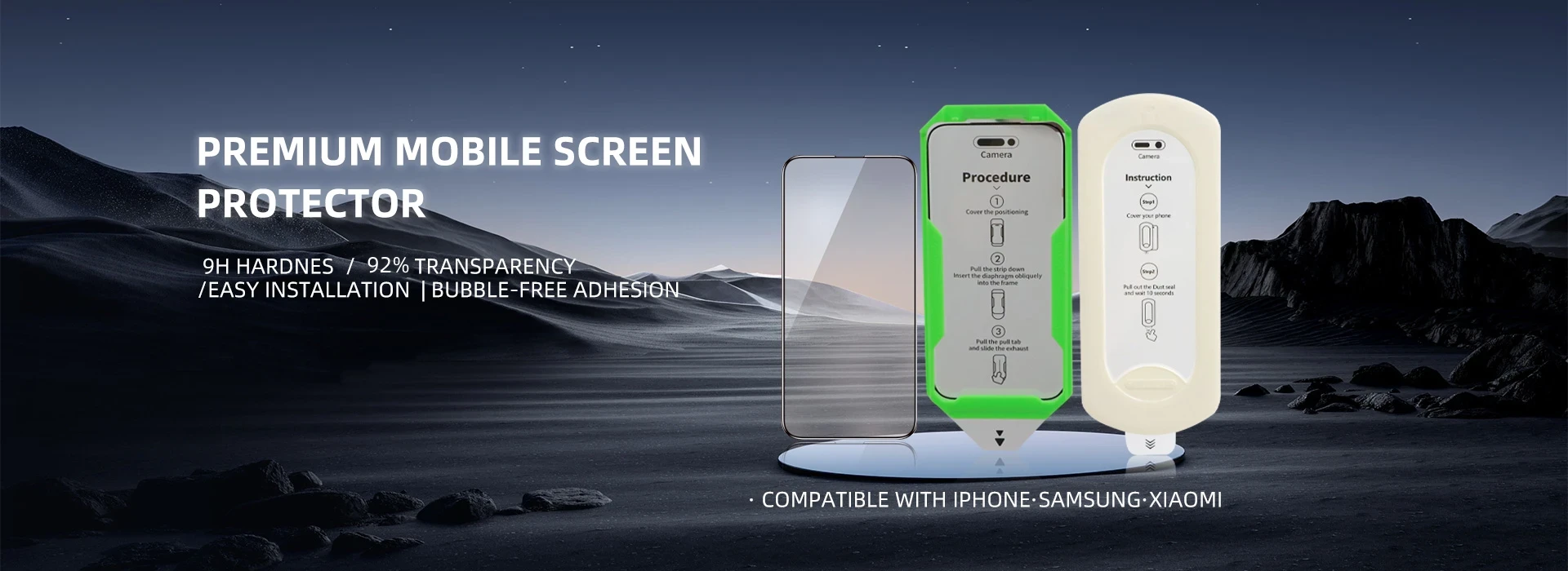 Premium 9H Hardness Mobile Screen Protectors with Easy Installation Frame - Aifengtech B2B Wholesale