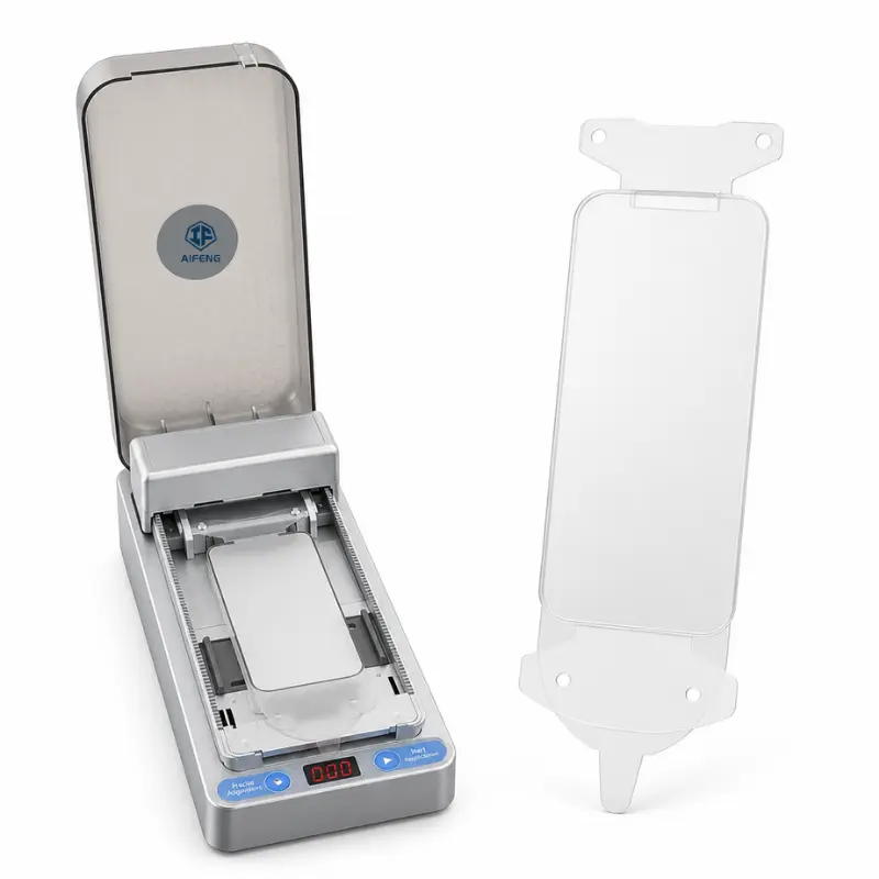 Electric screen protector installer machine with digital counter and automatic alignment tray